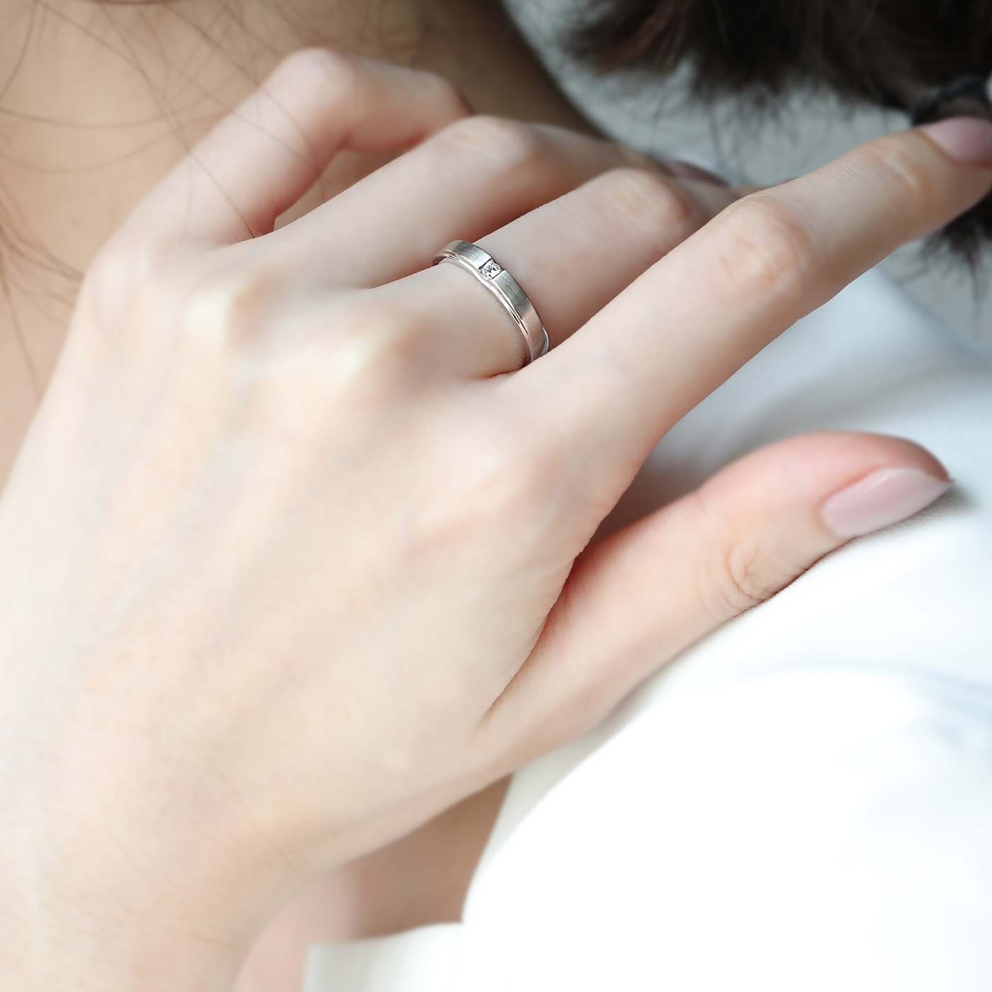 簡單愛 — 5分鑽石戒指 (霧面)