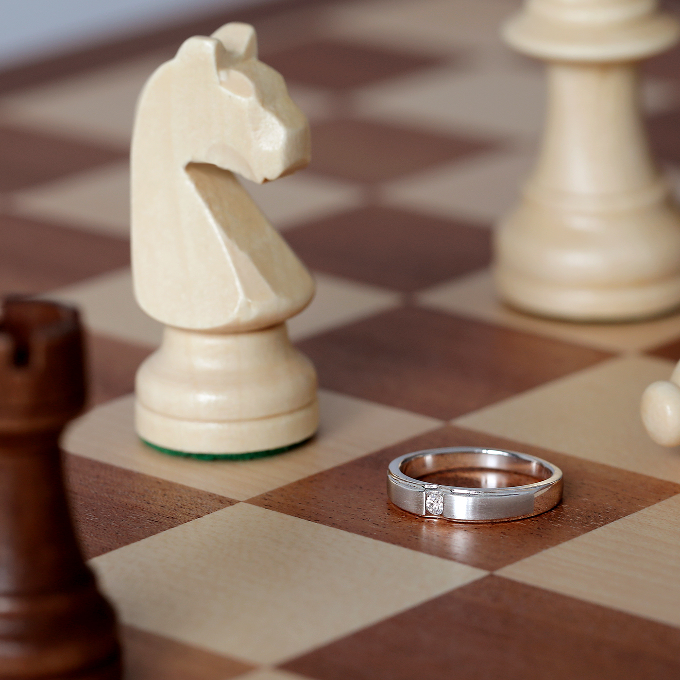 簡單 — 7分鑽石男戒(霧面)