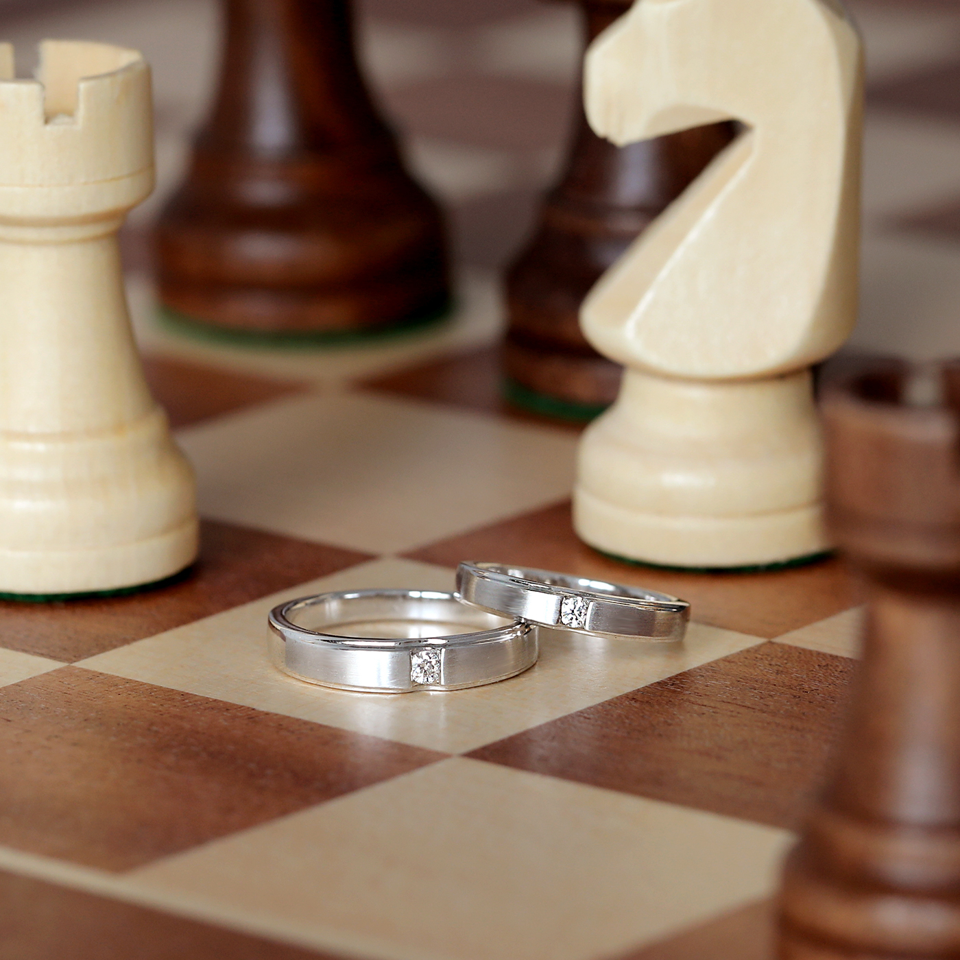 簡單愛 — 鑽石對戒(霧面)