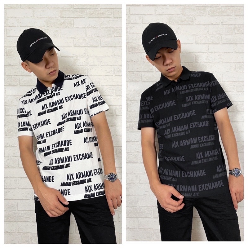 Armani Exchange AX 滿版字母 Polo衫 短袖上衣