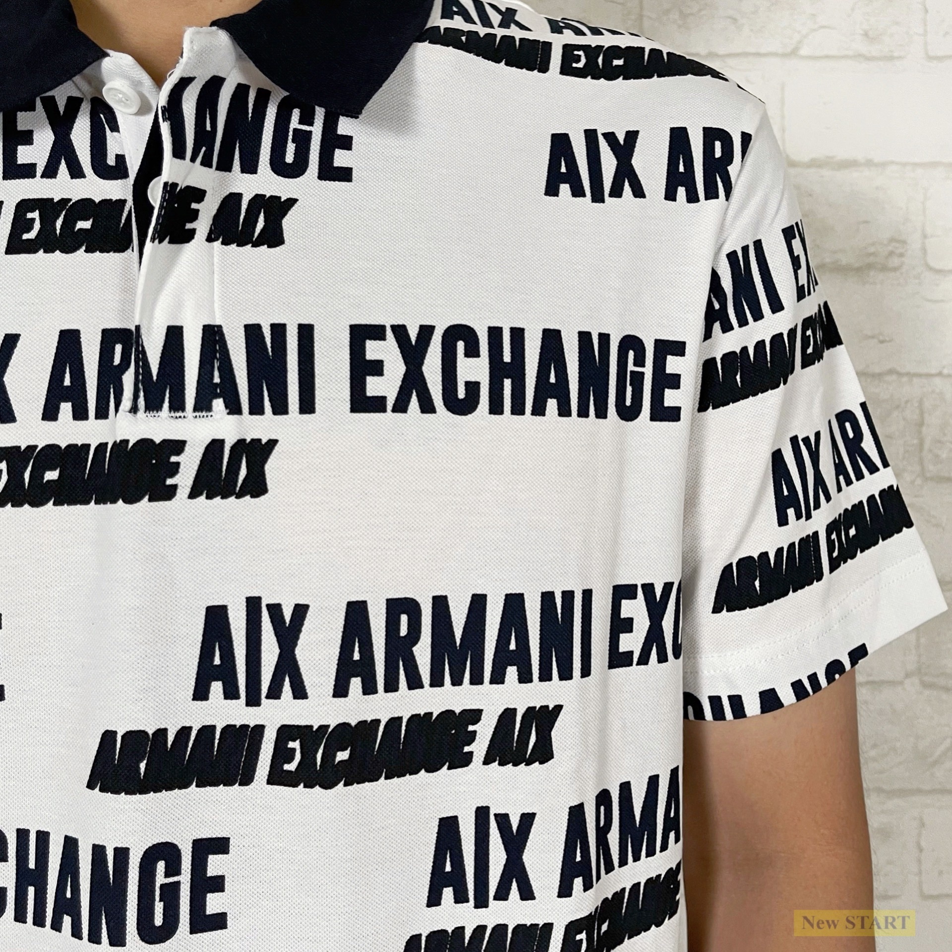 Armani Exchange AX 滿版字母 Polo衫 短袖上衣