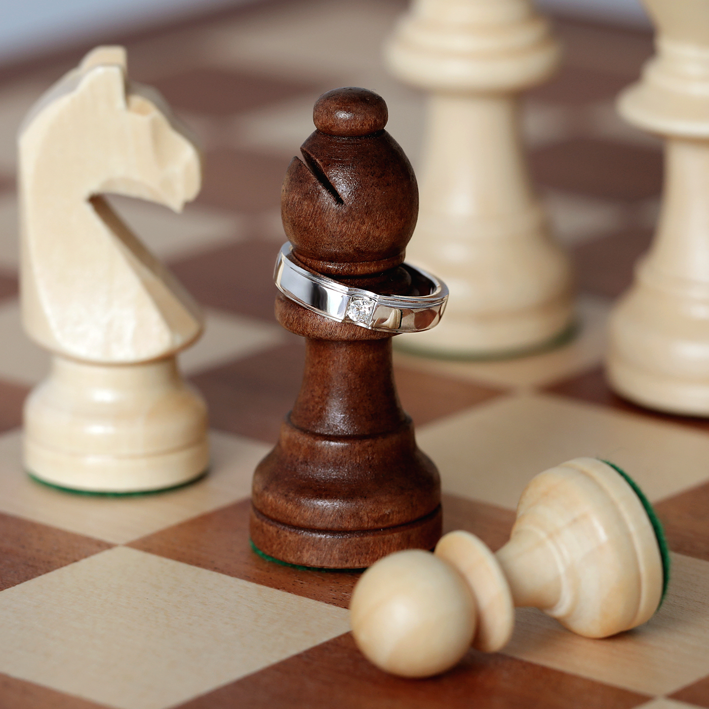 簡單 — 7分鑽石男戒(亮面)