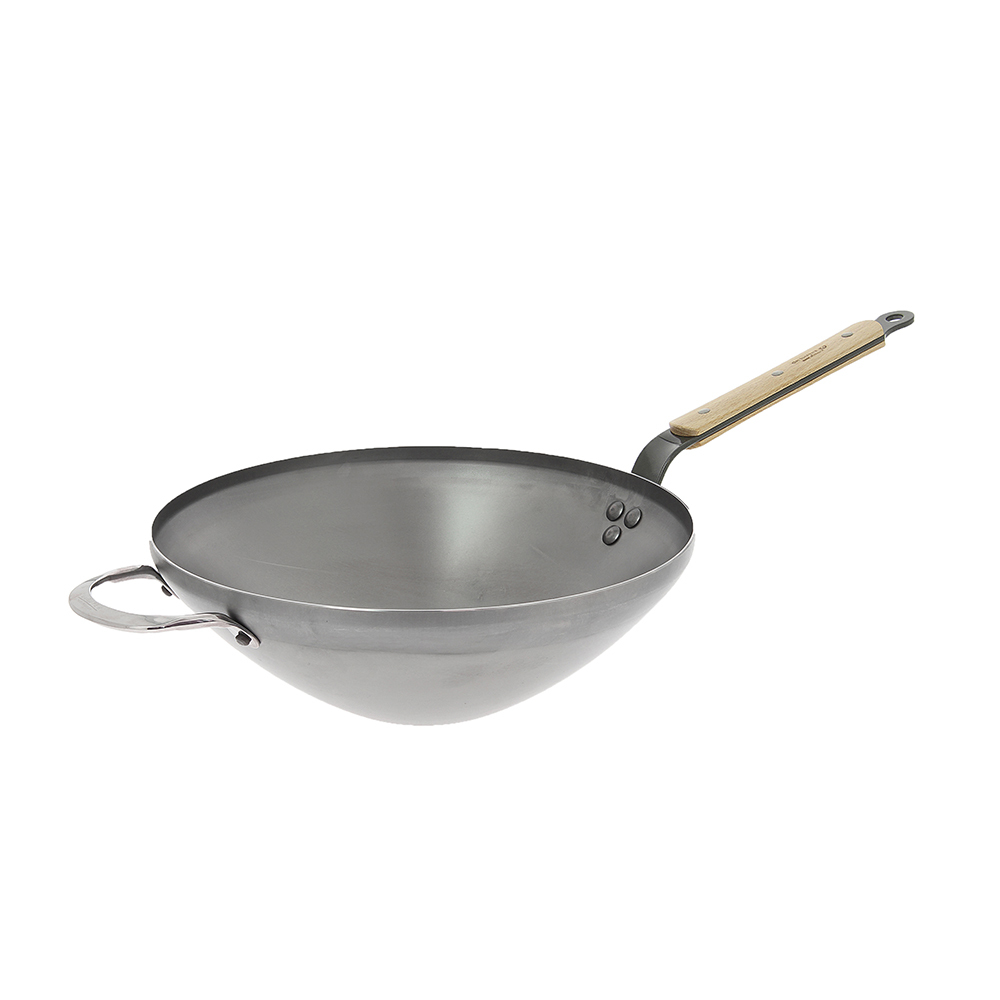 (絕版品) 原礦蜂蠟鐵鍋  l 蜂蠟木柄中式炒鍋