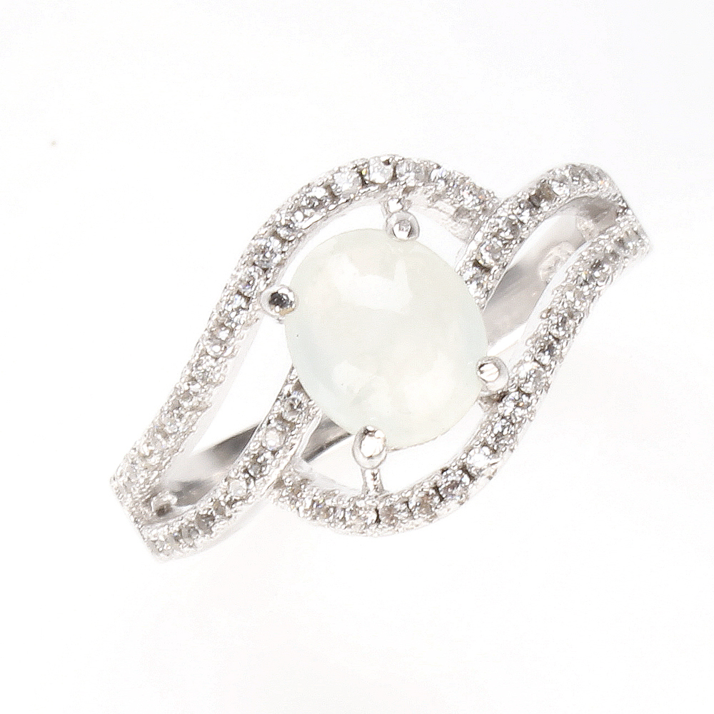 【雅紅珠寶】天然冰種白翡翠戒指-#11-優雅閑適-R0077