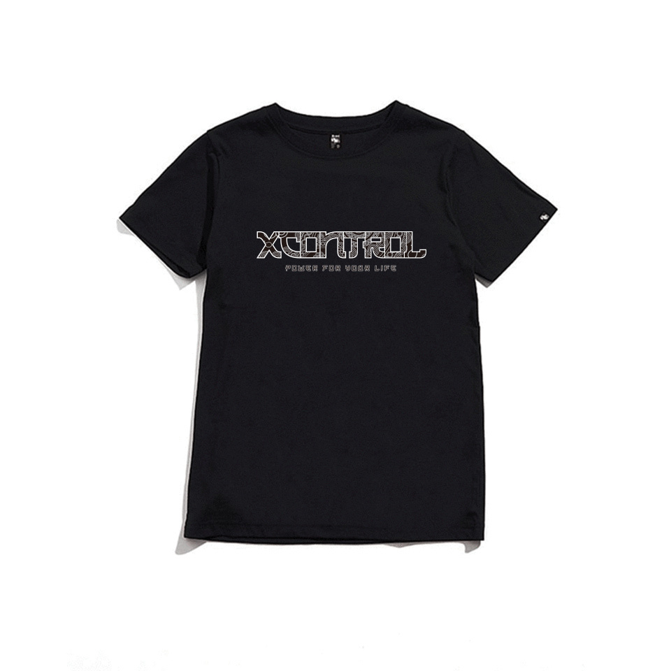 XCTRL 變形蟲紋不倒翁短T-黑