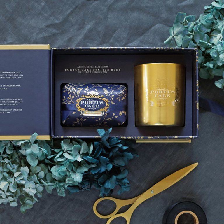 【Portus Cale】Festive Blue Gift Set (Aromatic Candle+ Soap)