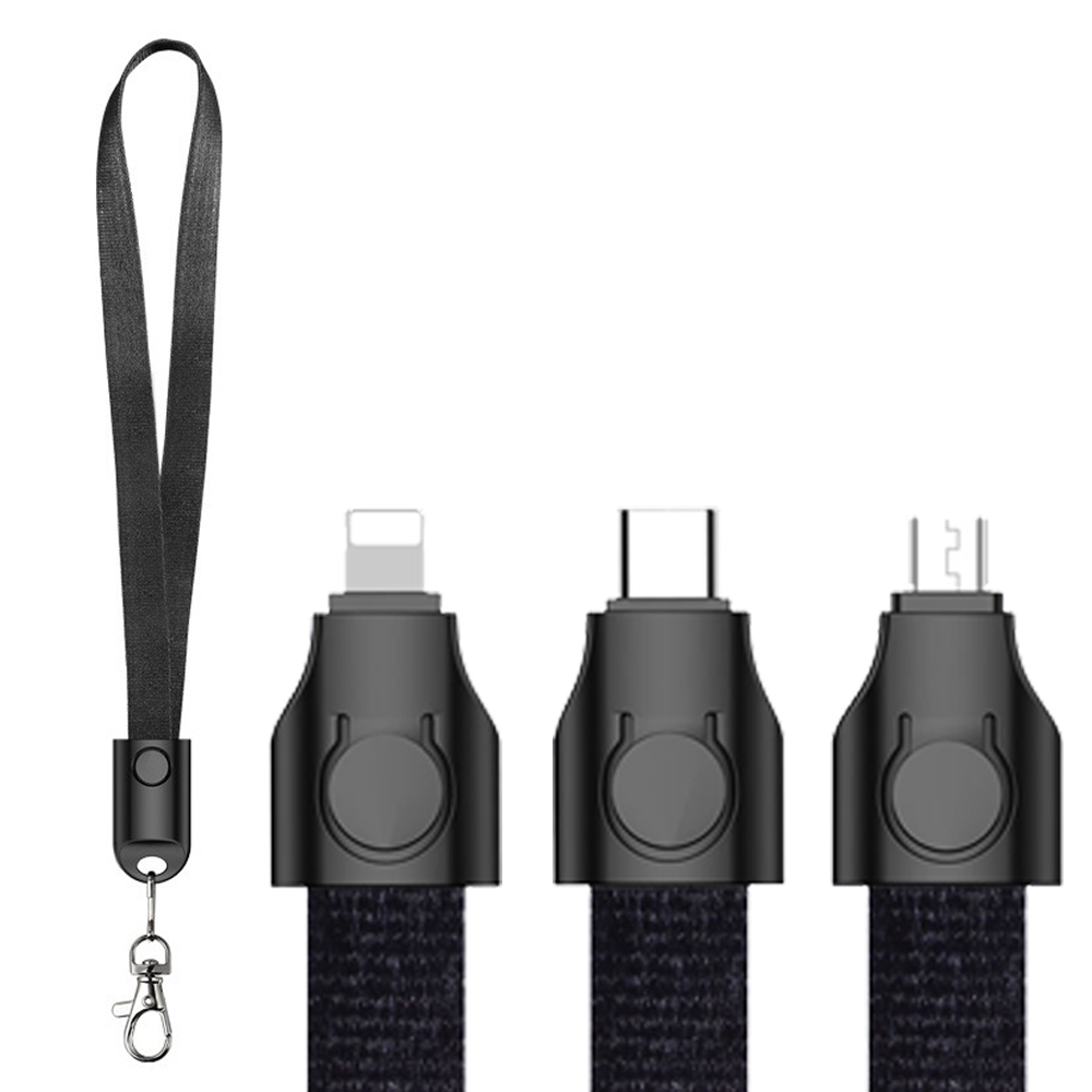 TOTU 拓途 Lightning/Type-C/安卓MicroUSB/iPhone充電線快充線 掛繩 頸掛 布藝系列 85cm