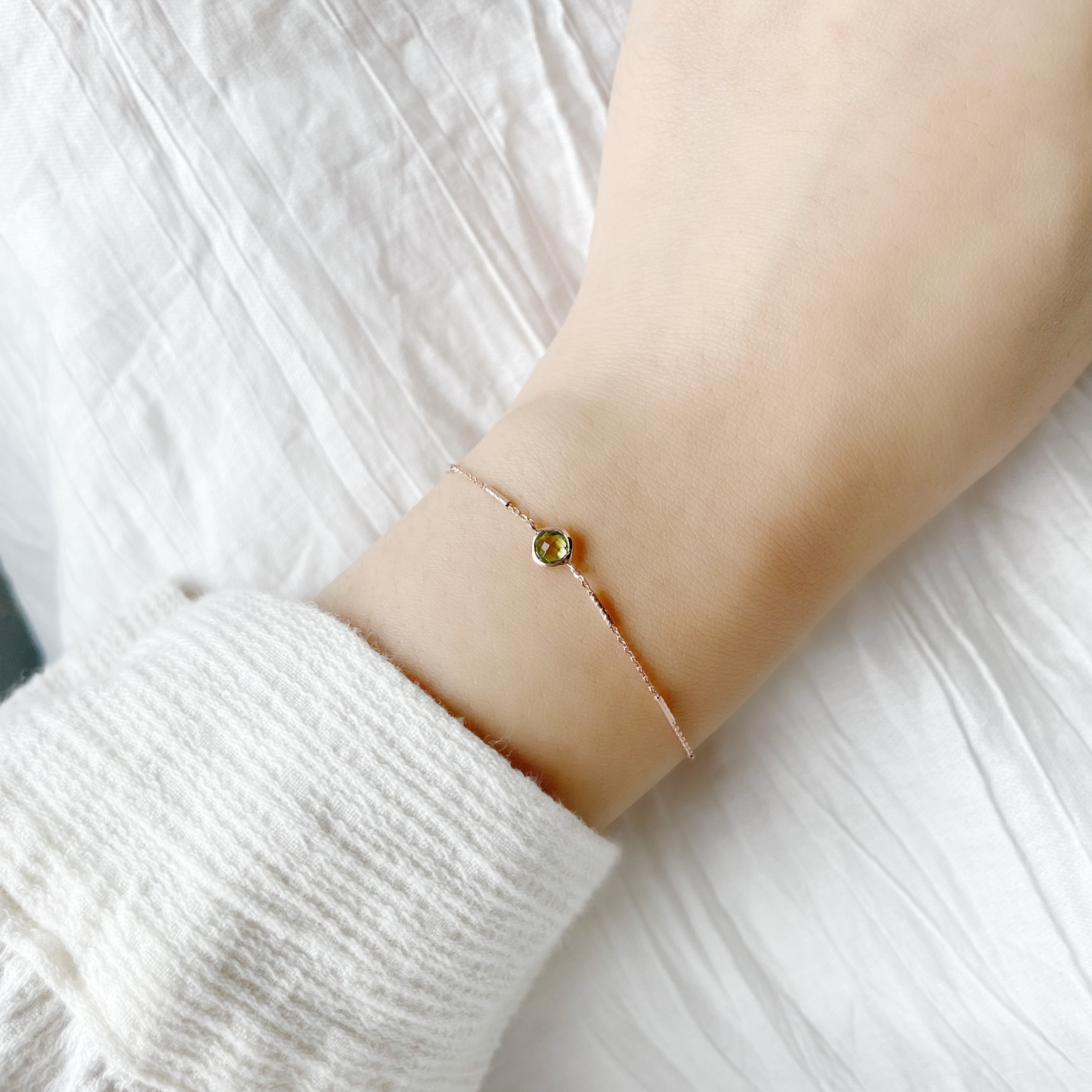 簡約小圓橄欖石beats手鍊