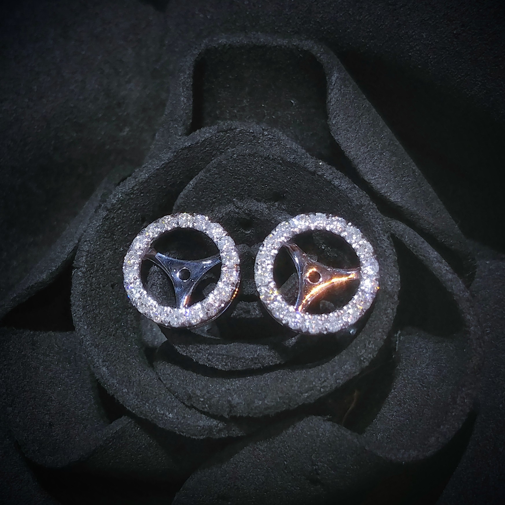 全新18K白金25份鑽石耳環套 Jacket