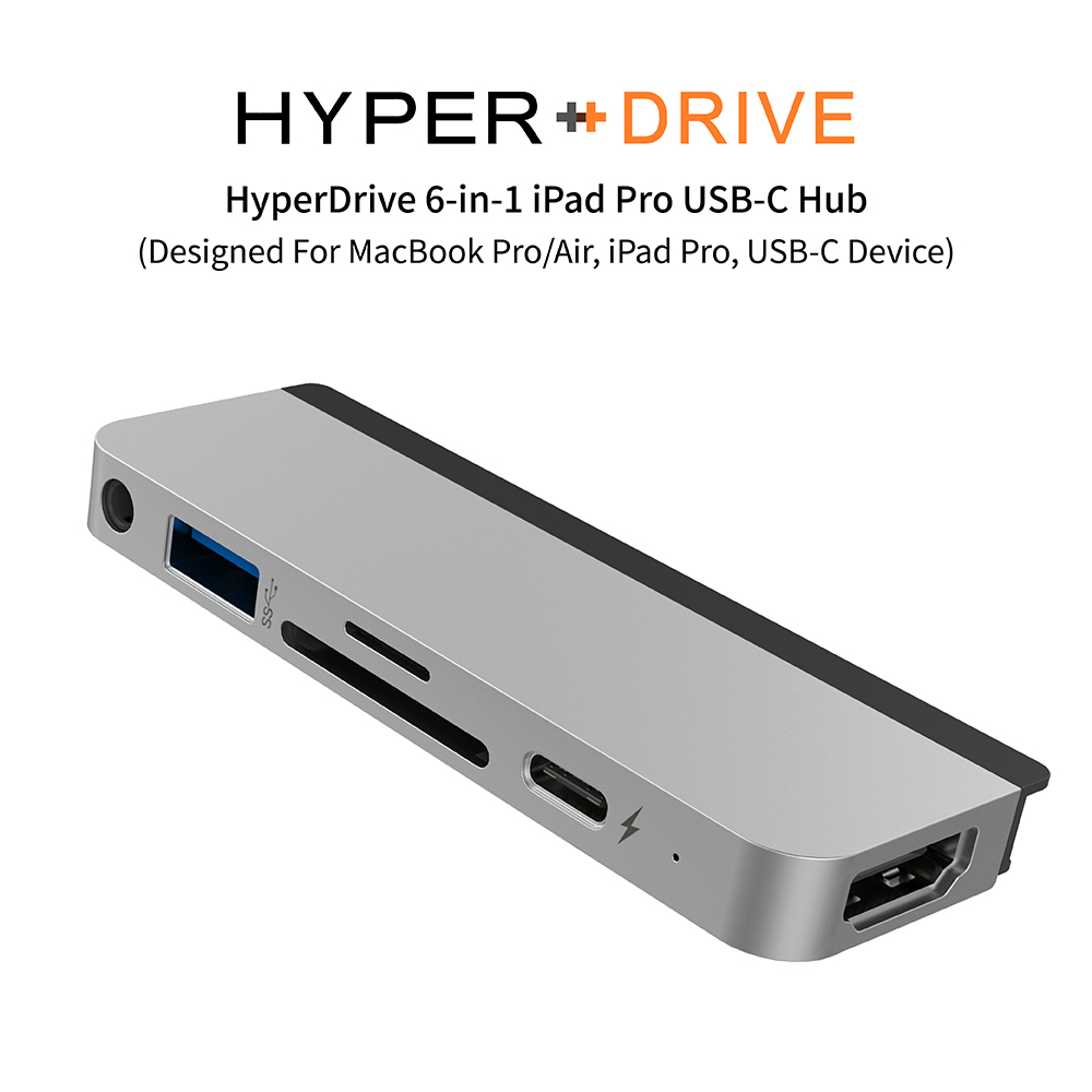 HyperDrive 6-in-1 iPad Pro USB-C 集線器- 2色