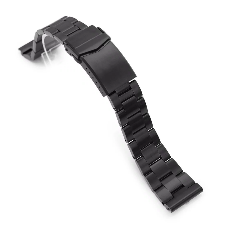 萬年鐘錶 - 太空人錶帶 SEIKO tuna 專用錶帶  各大品牌皆可使用 全黑實心不鏽鋼錶帶  SS221820BLC019S