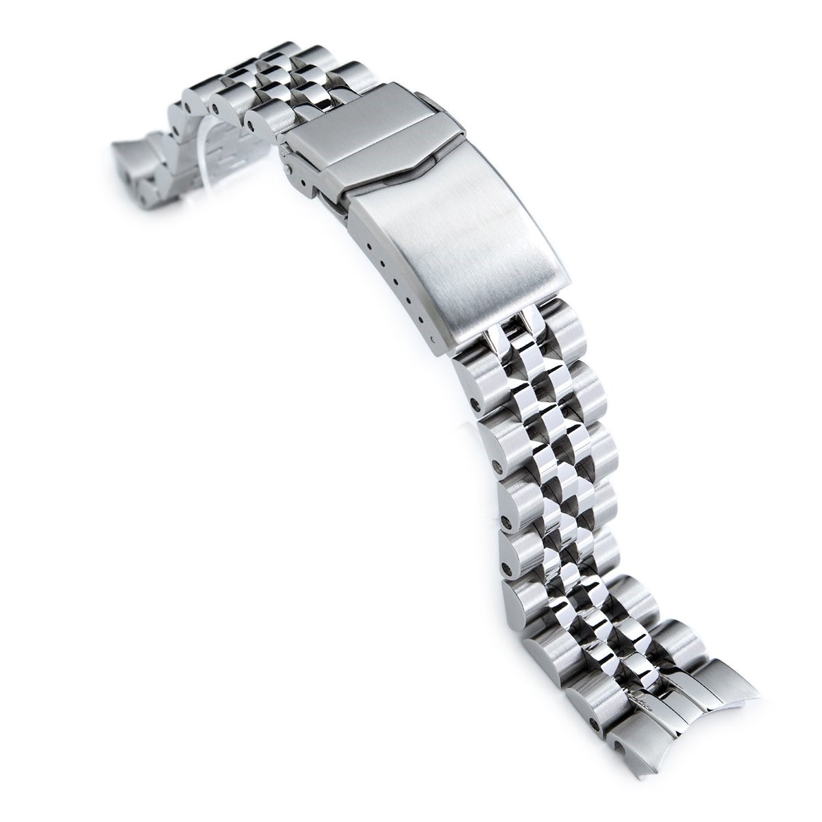 萬年鐘錶 - 太空人錶帶 SEIKO Alpinist  登山運動員 SPB117J1  代用錶鋼帶安哥斯五珠 V形按鍵式雙鎖潛水錶帶扣   SS201820B064