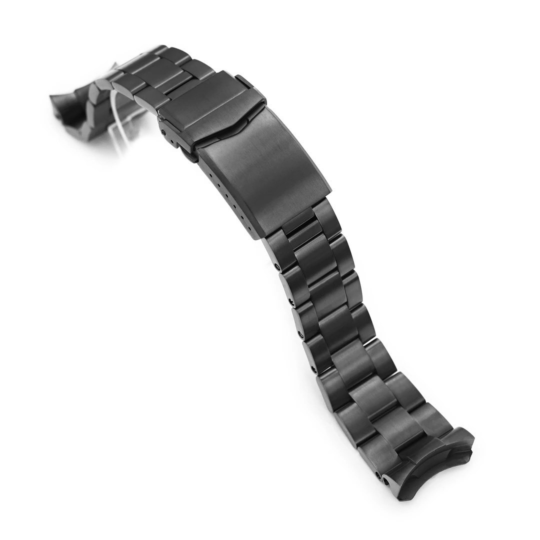 萬年鐘錶 - 太空人錶帶 SEIKO 5 SPORTS  專用錶帶 全黑不鏽鋼錶帶 超級3D三板式按鈕 V扣不鏽鋼DLC碳黑鋼錶帶 ( 新款5號 S型 LOGO專用 )  SS221820BLC118