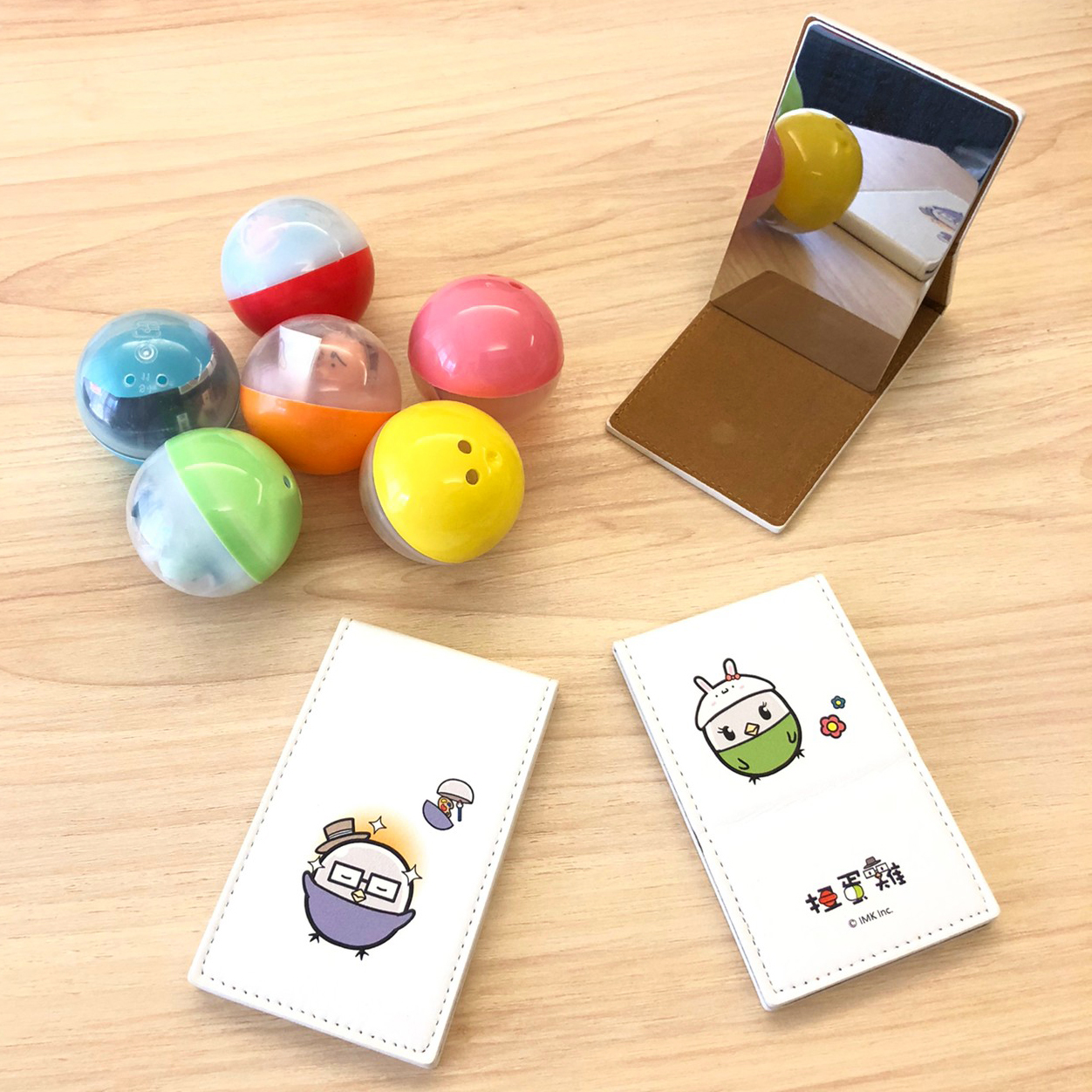 扭蛋雞不銹鋼隨身摺疊化妝鏡