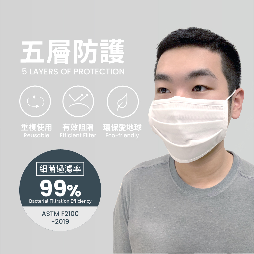 【JinOxy 極奧】五層防護環保口罩