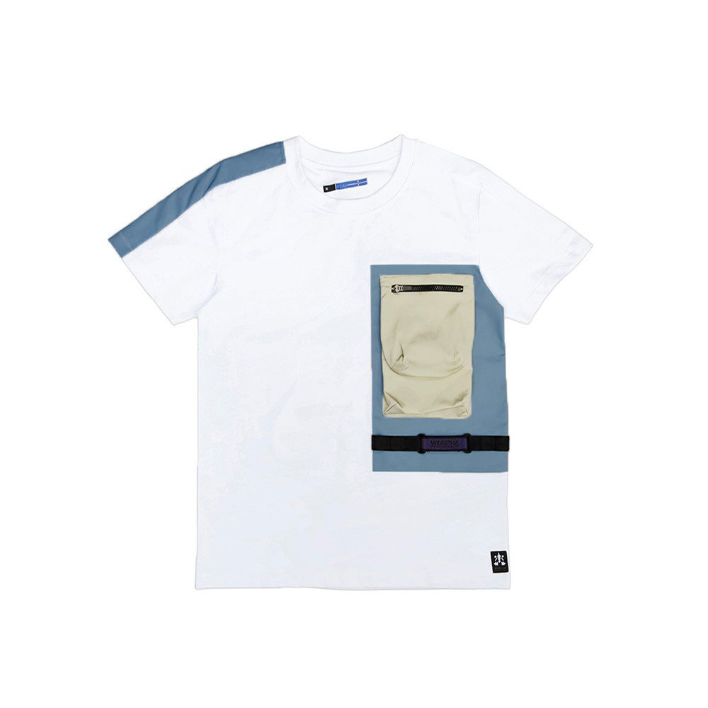 雙層立體口袋Tee - 白