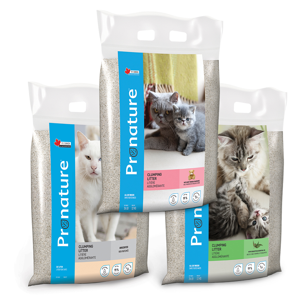 [免運單包組]Pronature創鮮-天然礦物貓砂(無香/尤加利香/爽身粉香) 12kg