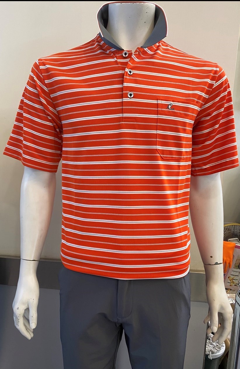 彈力排汗條紋POLO衫