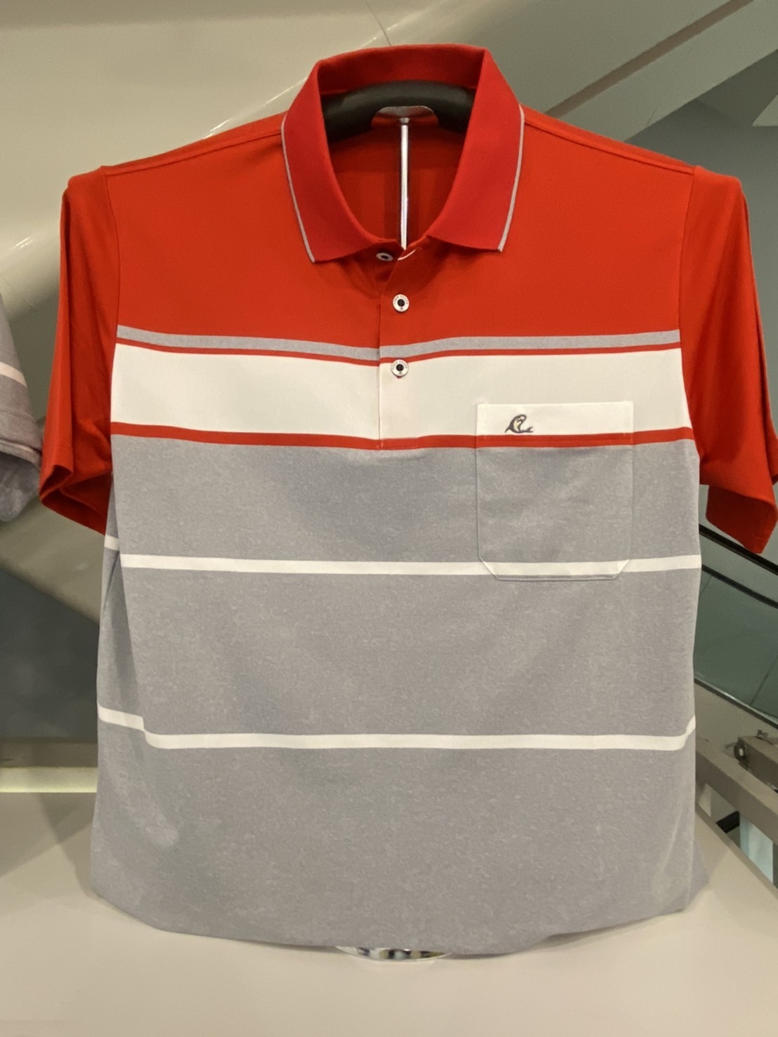 彈力排汗條紋POLO衫