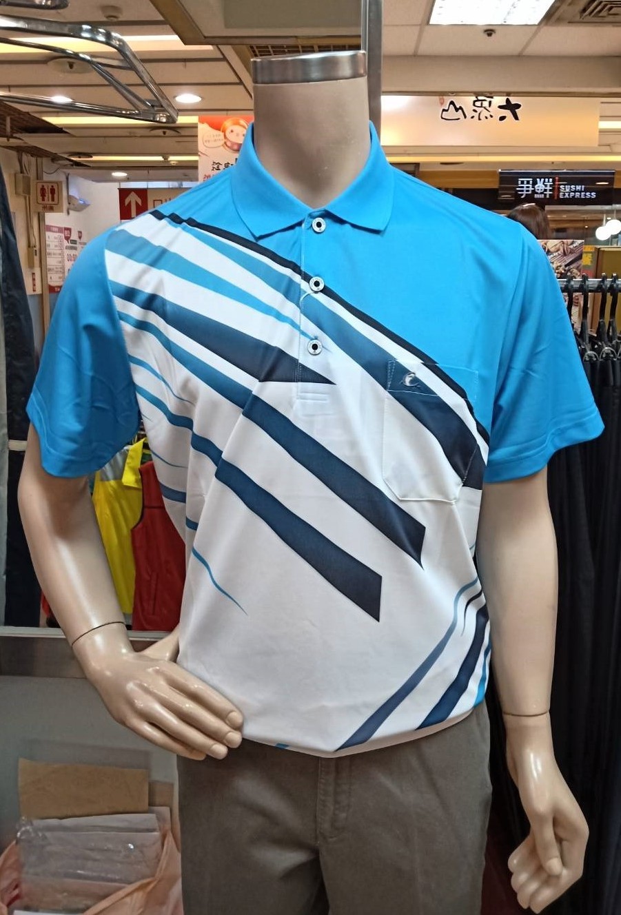 彈力排汗條紋POLO衫