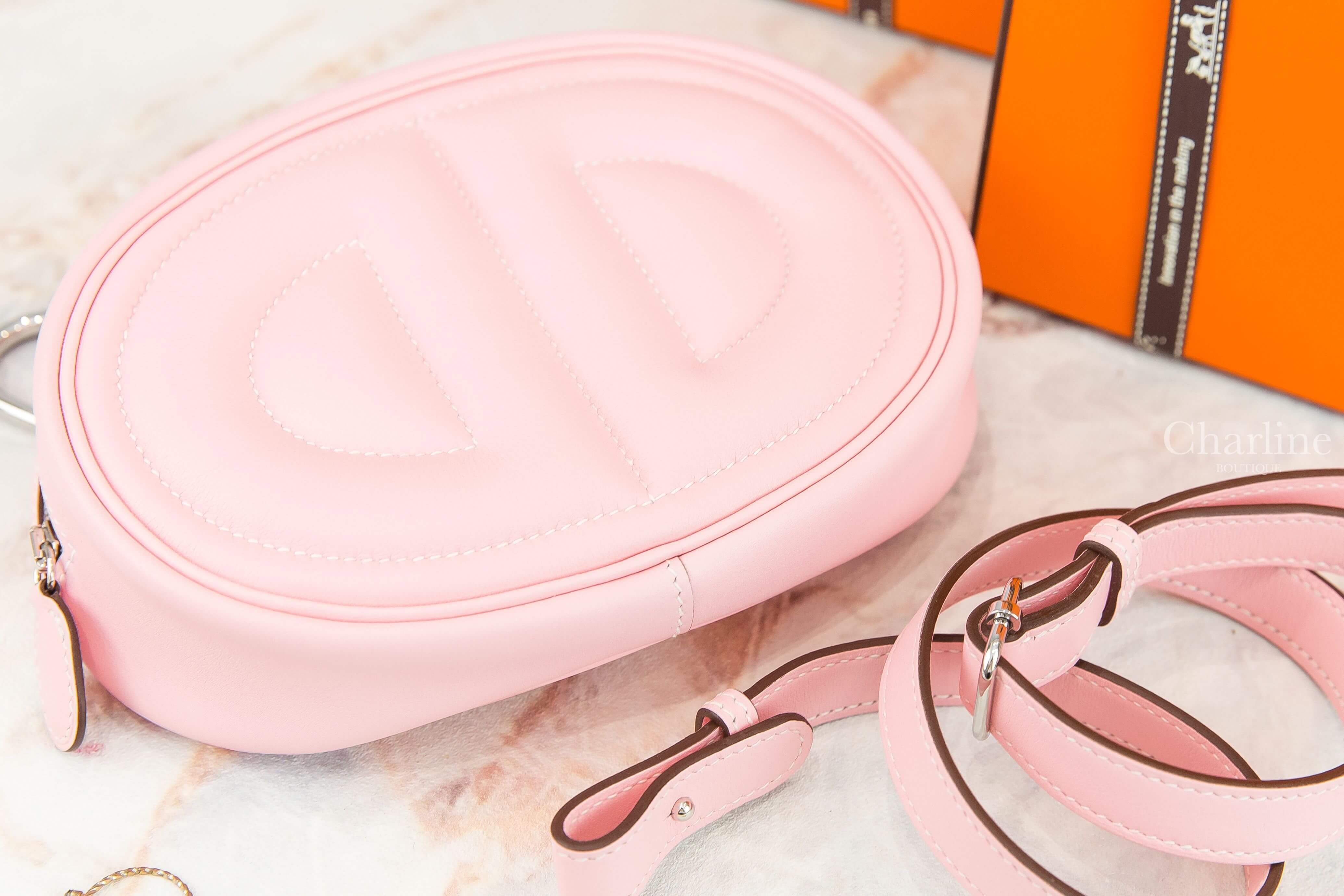 Hermès In The Loop 3Q Rose Sakura Swift Z刻櫻花粉銀釦-Charline Boutique 精品代購