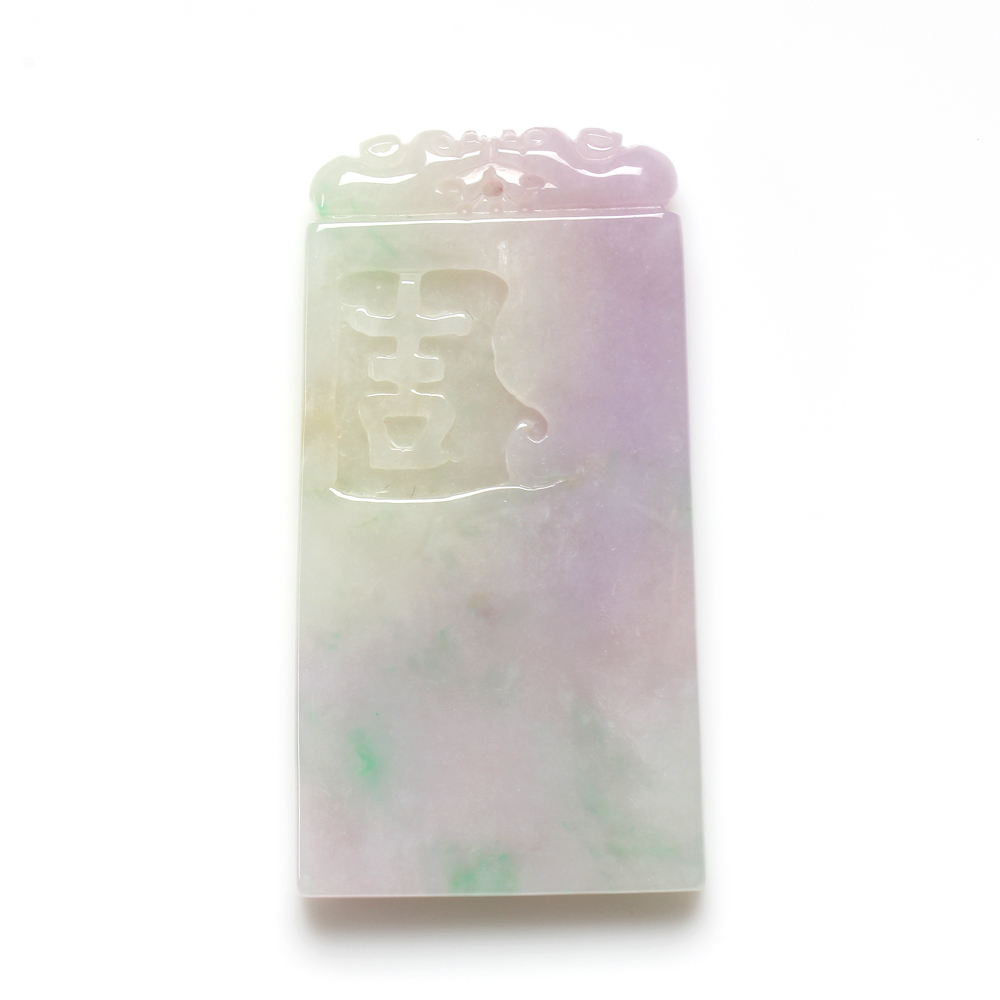 【雅紅珠寶】天然春帶彩翡翠項鍊-吉祥平安-N0049