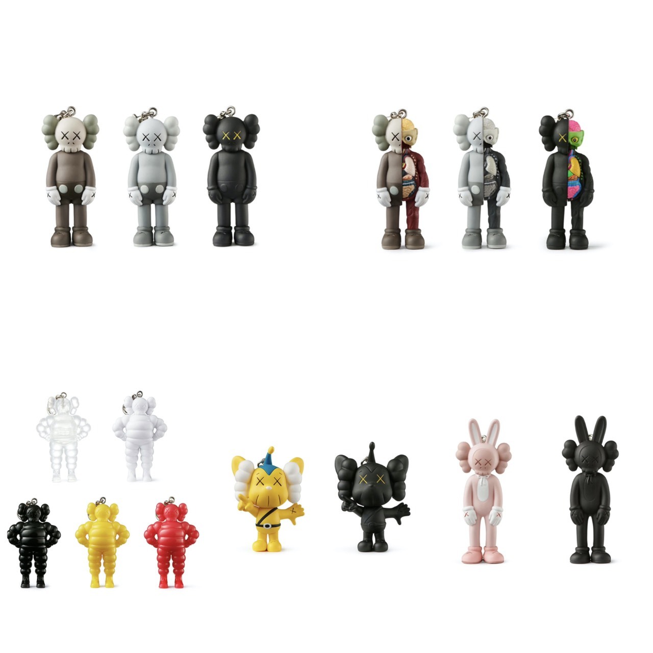KAWS TOKYO FIRST ACCOMPLICE KEYCHAIN PINK/BLACK SET (2021) - The