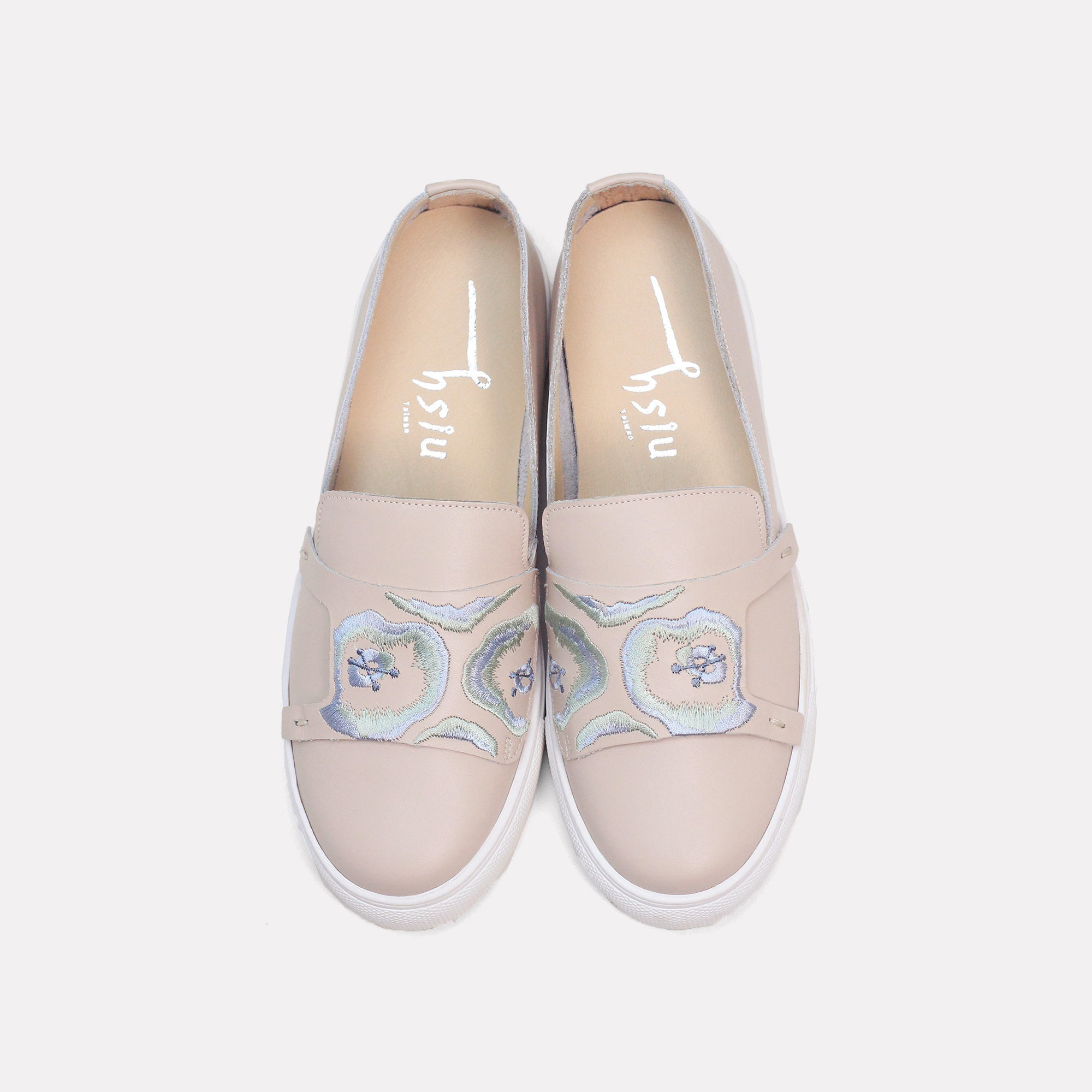 刺繡休閒鞋｜一盞燈 (桔粉)