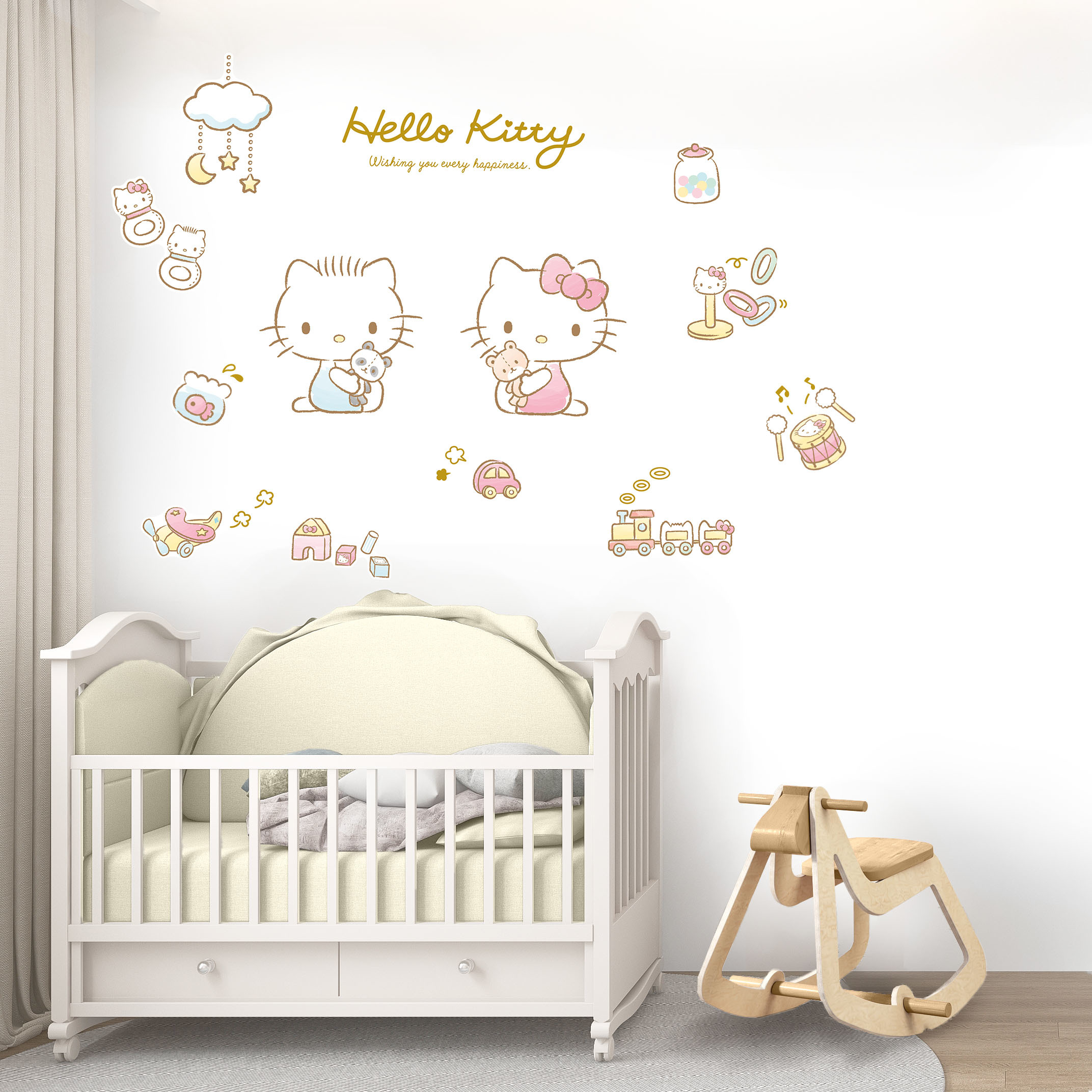 Hello Kitty 靜電無痕裝飾牆貼