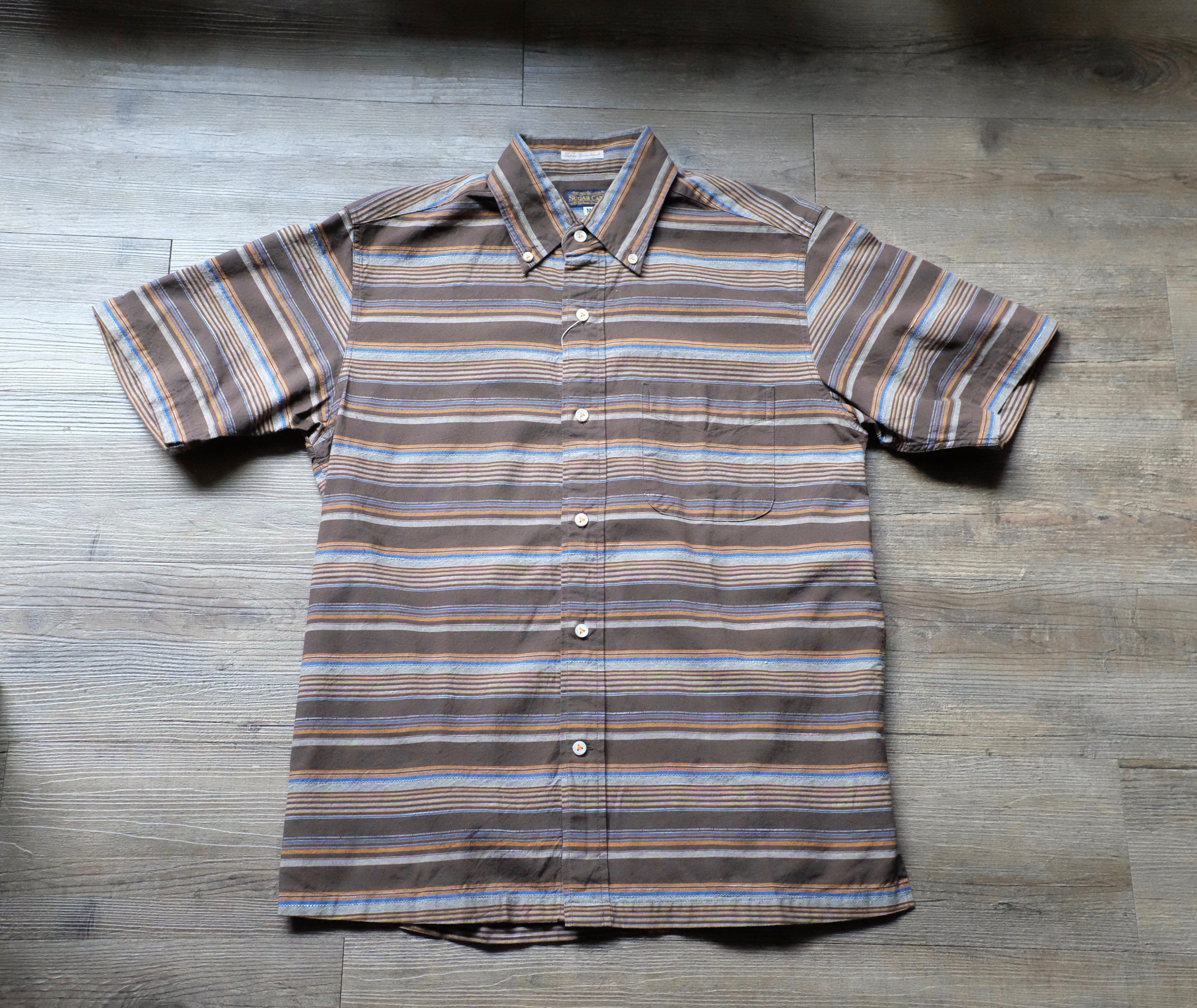 SUGAR CANE SUMMER Horizontal stripes shirt  / brown