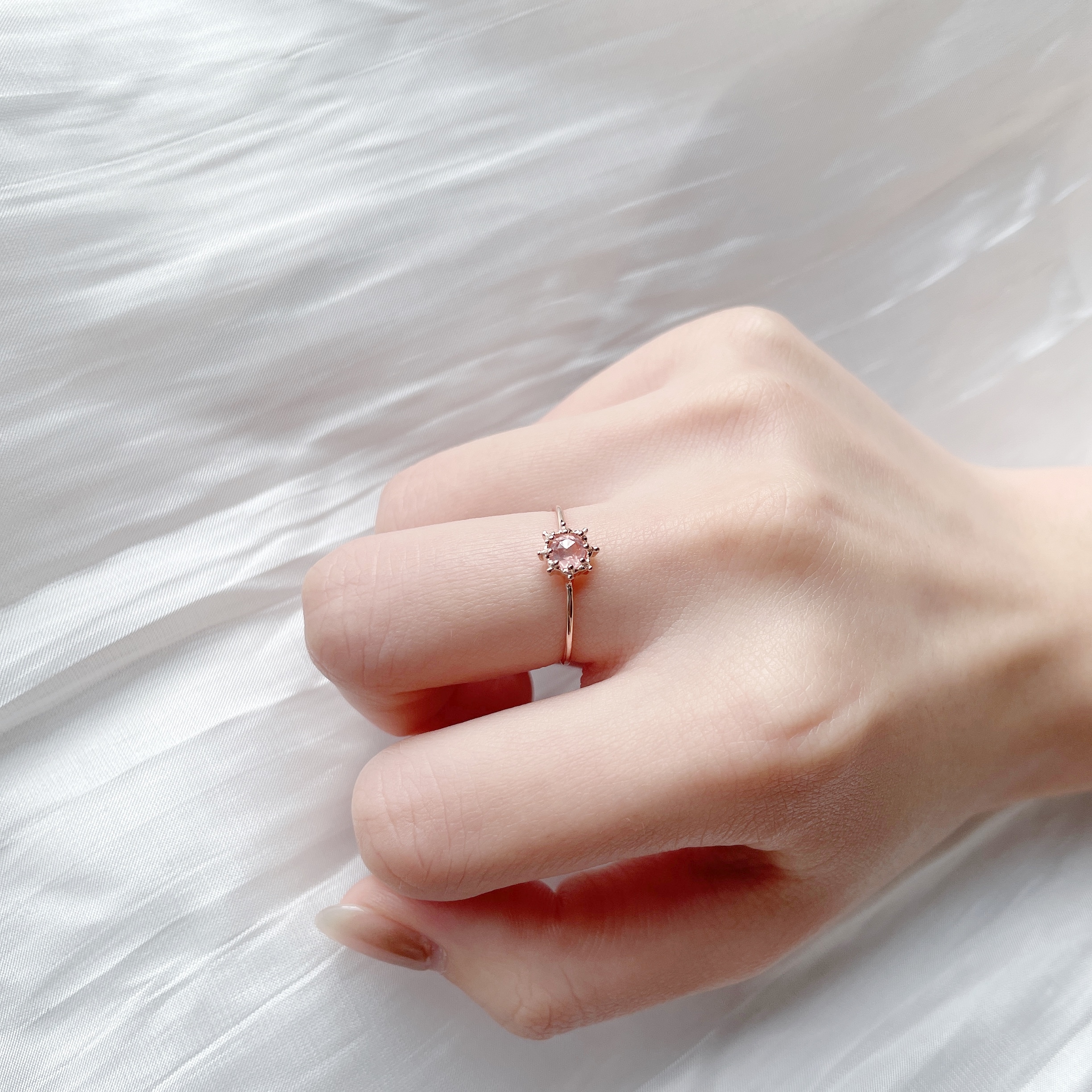 Sunshine粉晶細戒