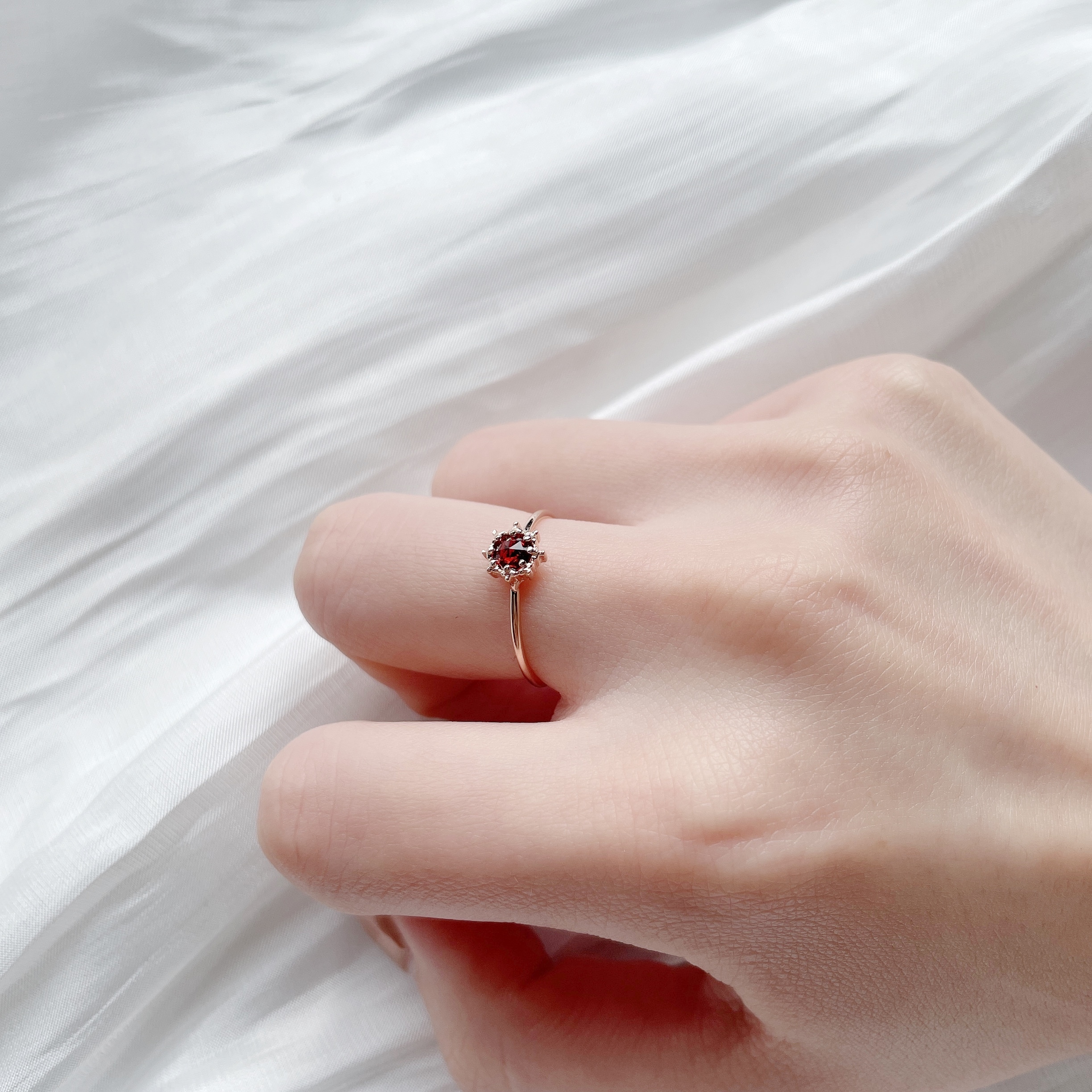 Sunshine石榴石細戒