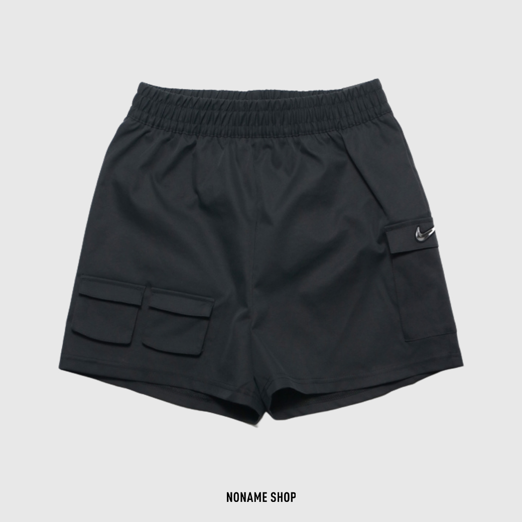 NIKE Sportswear Swoosh 銀勾 工裝 短褲 黑 (女款)