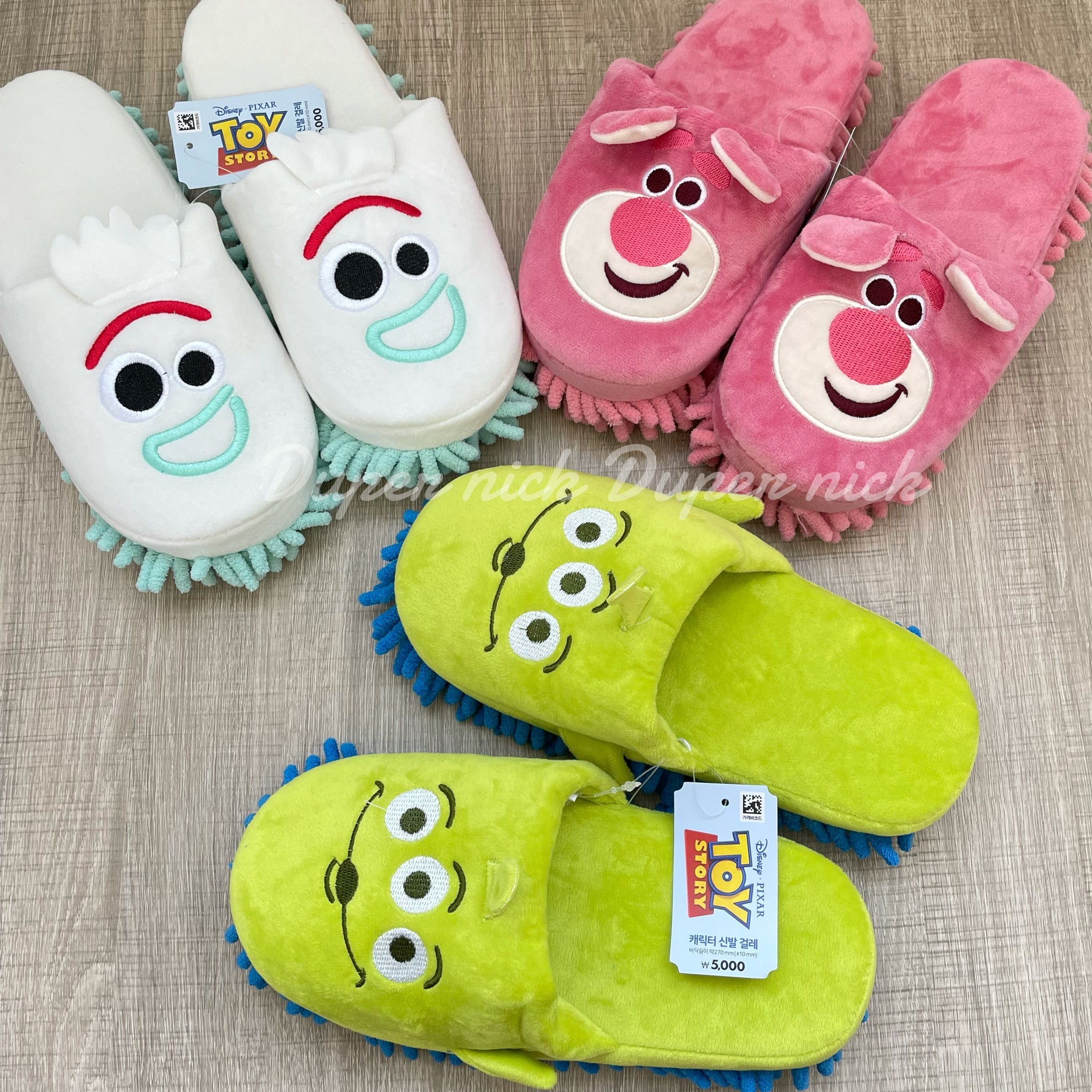 預購 韓國 迪士尼 拖把拖鞋 熊抱哥 三眼仔 叉奇