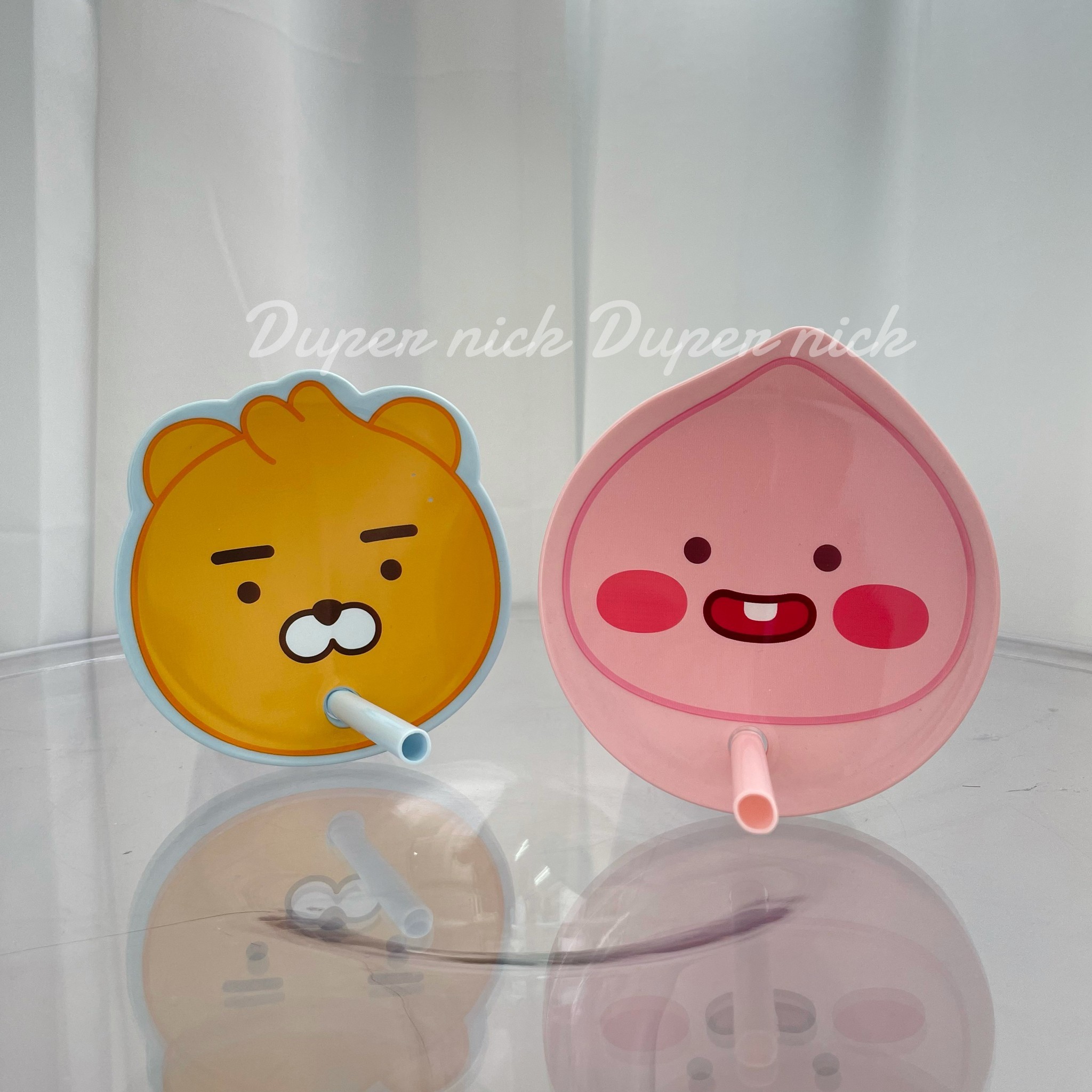 韓國 KAKAO FRIENDS 吸管冷飲杯 粉/藍