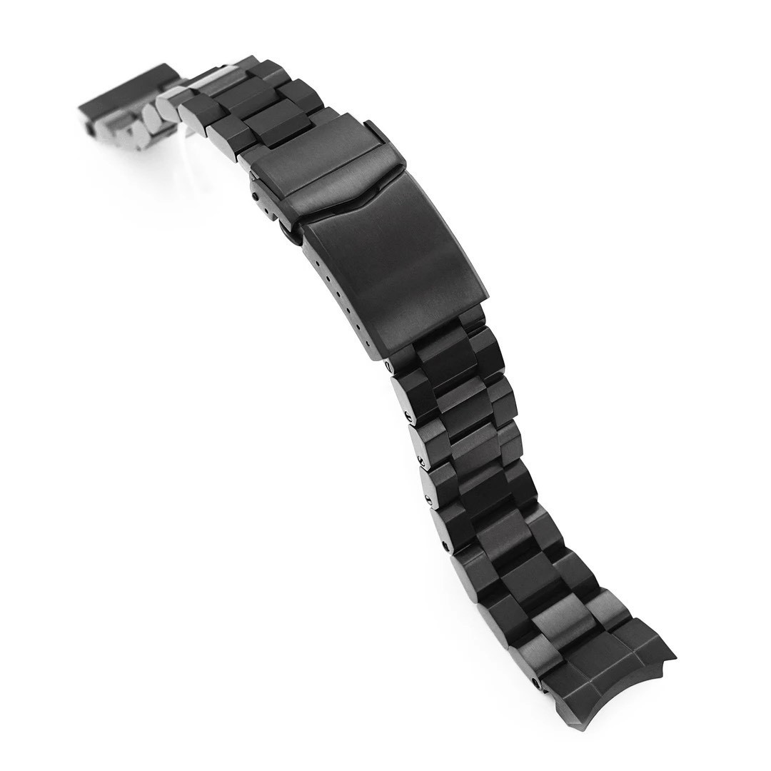 萬年鐘錶 - 太空人錶帶 SEIKO  Sumo  小MM 專用錶帶   全黑凱撒三板式錶帶DLC碳黑鋼錶帶  ( SEIKO  Sumo 小MM )  SS201820BLC042