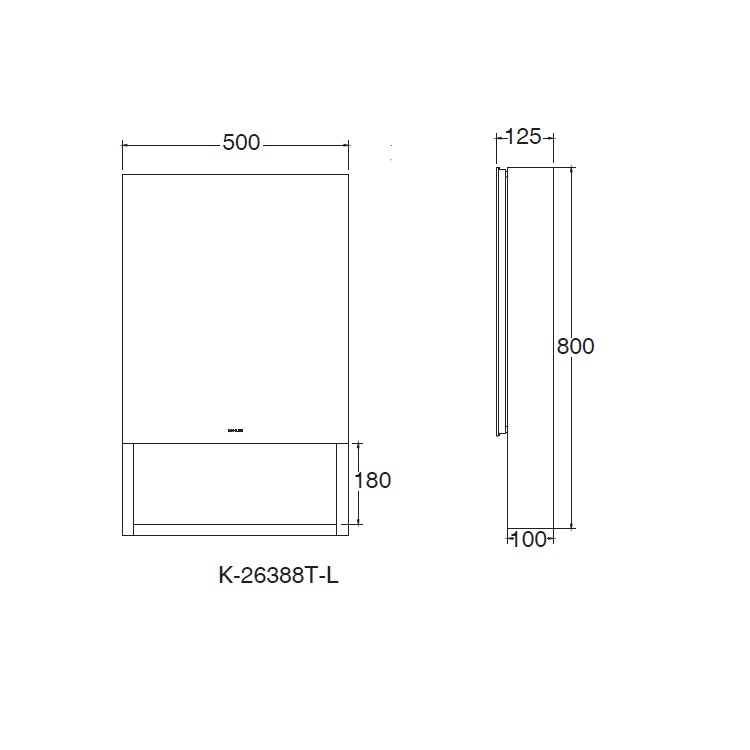 Kohler "Verdera" K-26388T-L-NA Mirrored Cabinet with Open Shelf (Left Open)