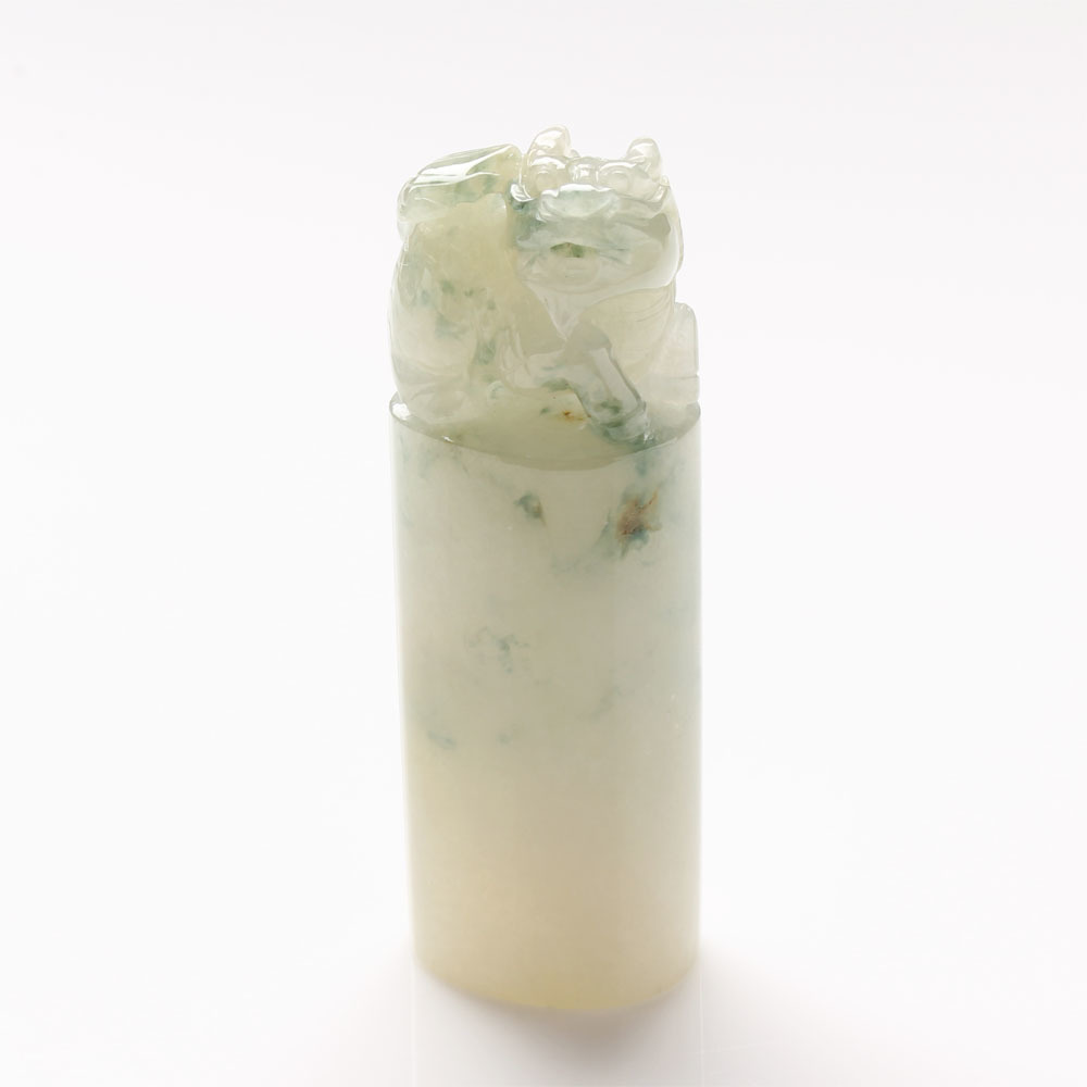 【雅紅珠寶】天然冰種翡翠開運印章-項鍊-兩用-招財貔貅-O0006