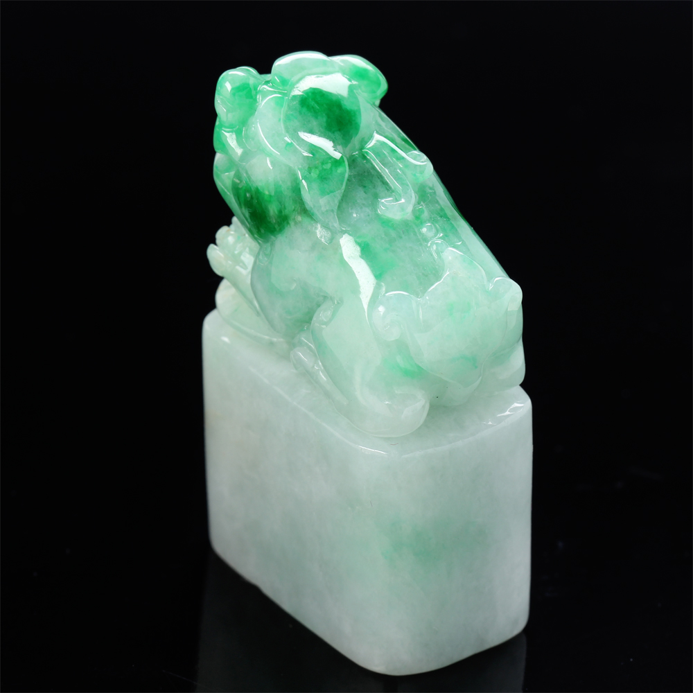 【雅紅珠寶】天然正陽綠翡翠開運印章-開運貔貅-O0003