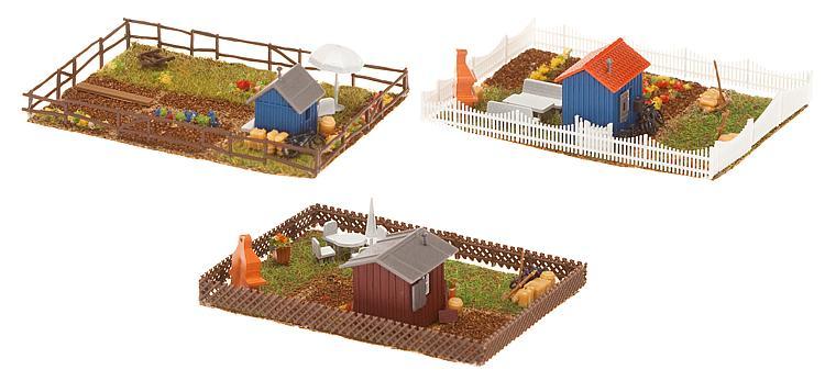 Faller 272551 N規 Allotment garden set 2 三個獨立花園 2 (含小屋).套件