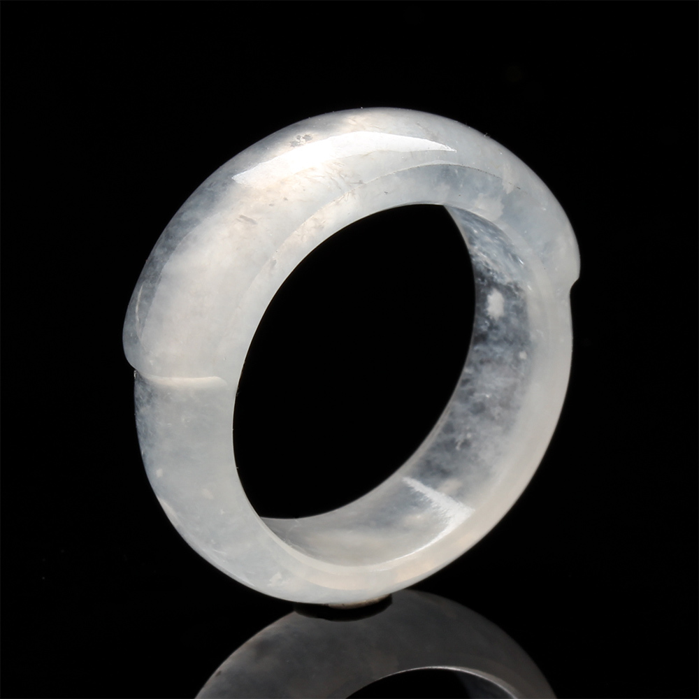 【雅紅珠寶】天然玻璃種馬鞍戒-#7.5-完美無暇-R0027