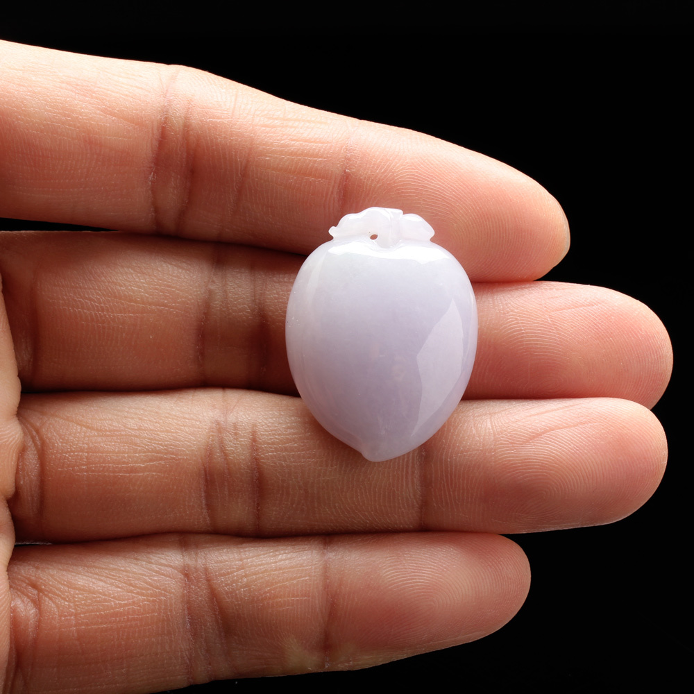 【雅紅珠寶】天然全滿紫蘿蘭玉項鍊-壽桃-福氣安康-N0129