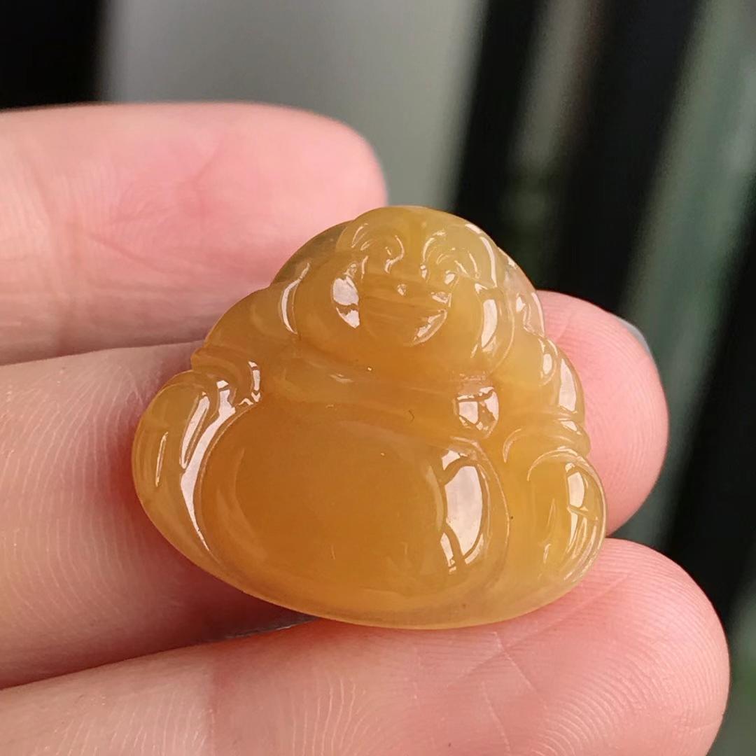 7182674 黃翡笑佛公吊墜