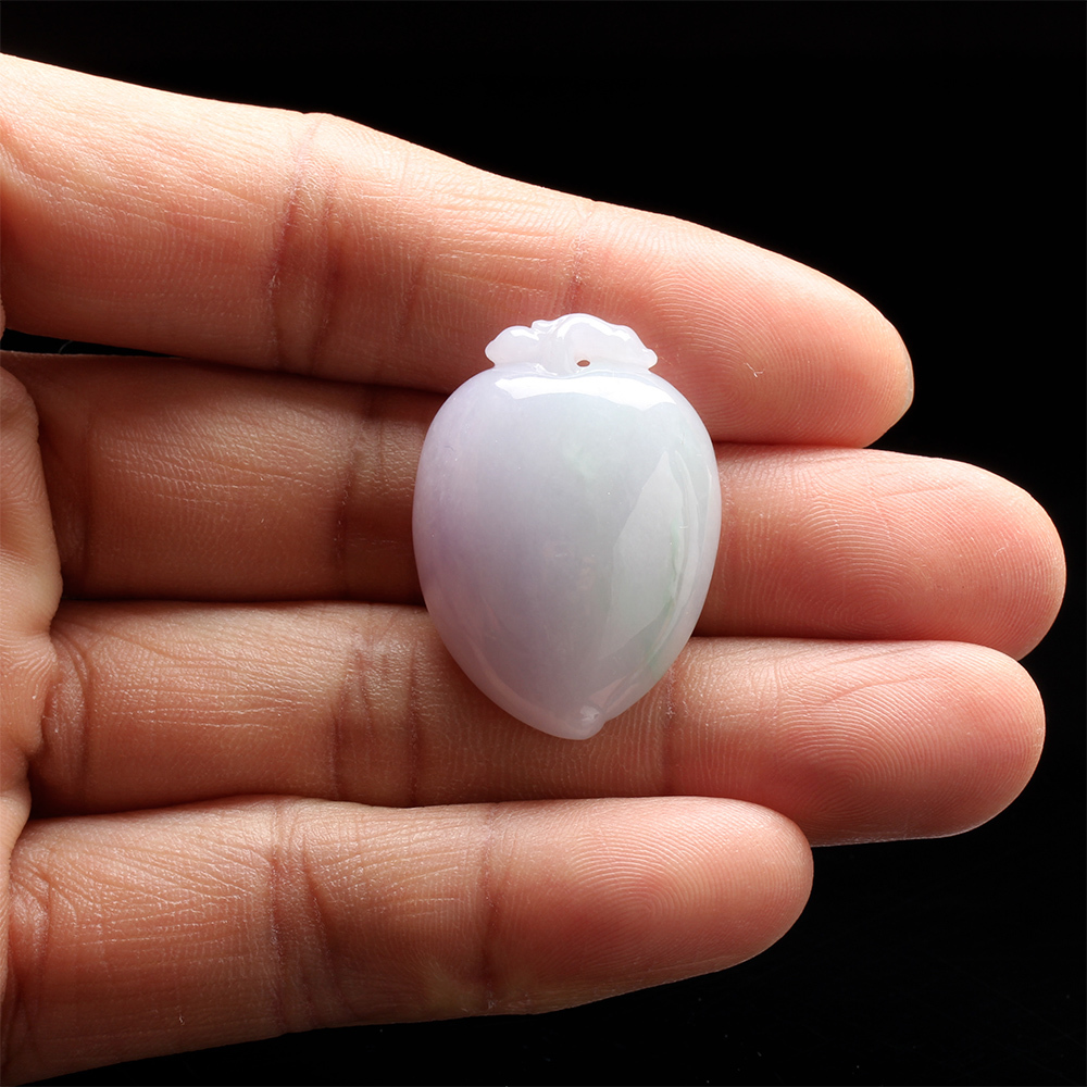 【雅紅珠寶】天然春帶彩翡翠玉項鍊-壽桃-生活富足-N0090