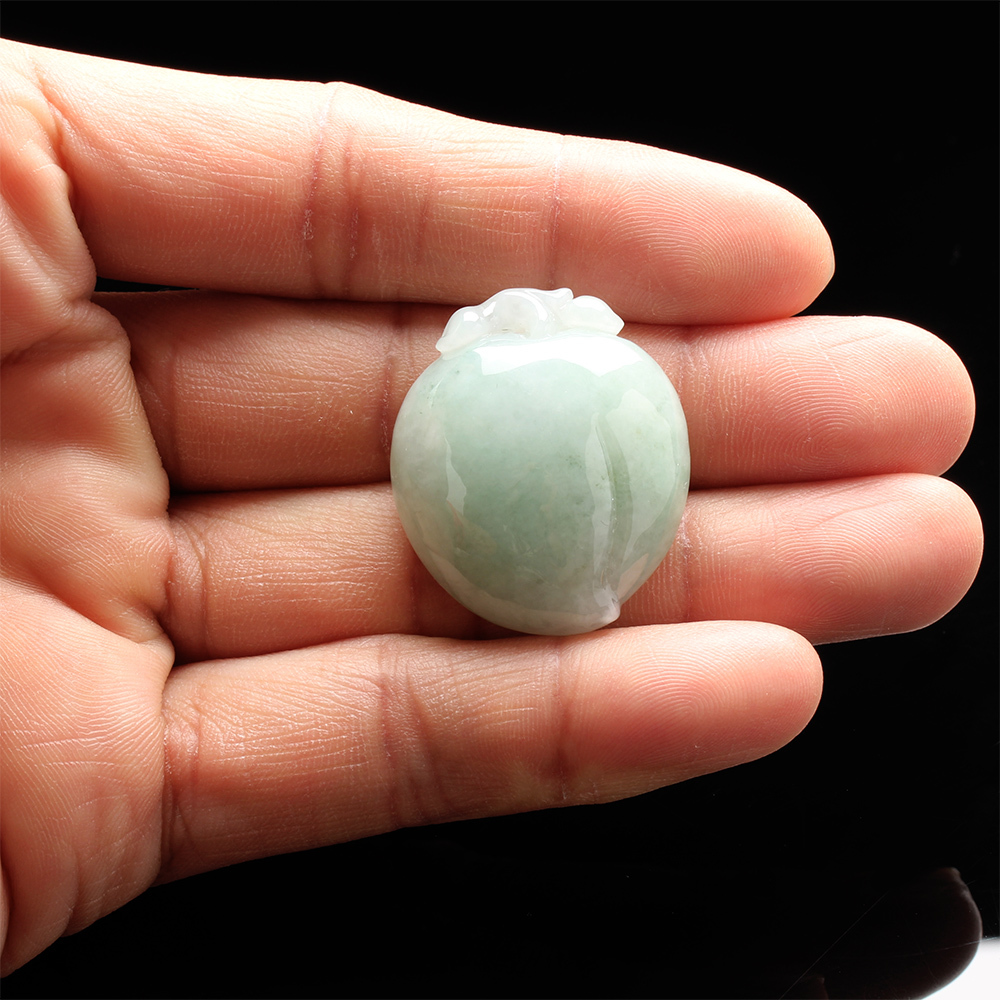 【雅紅珠寶】天然全滿綠翡翠玉項鍊-壽桃-萬壽無疆-N0133