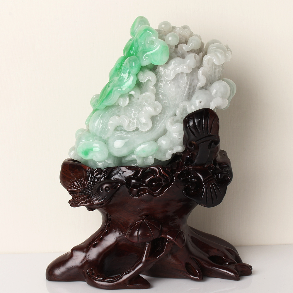 【雅紅珠寶】翠玉白菜天然綠翡翠玉擺件-白菜-O0025