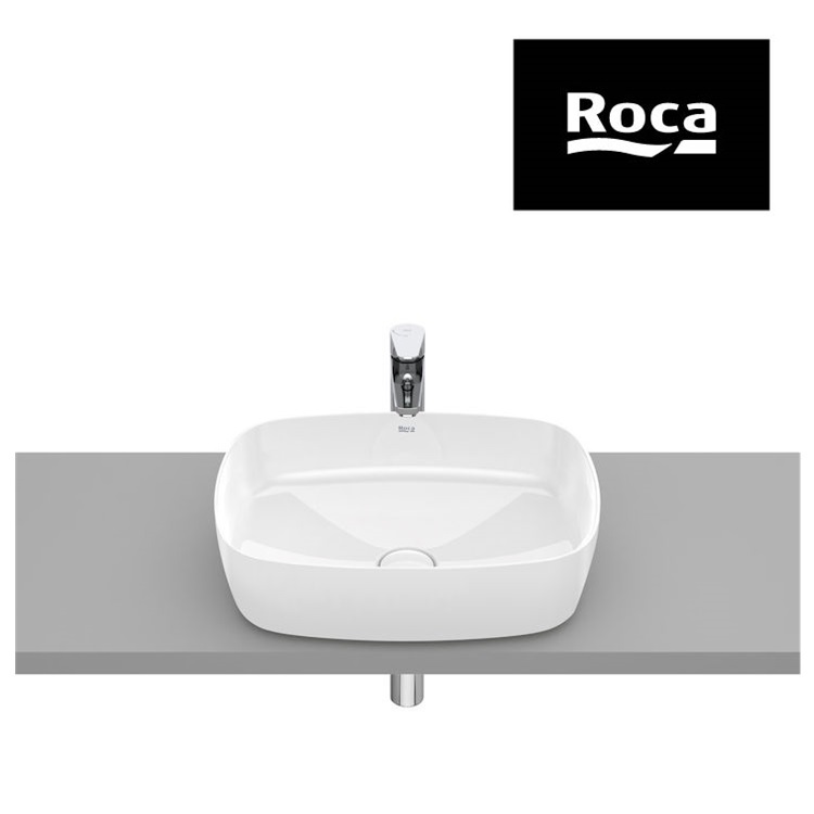 Roca "Inspira" 327500000 Over countertop FINECERAMIC® basin with non-closing waste set, without overflow
