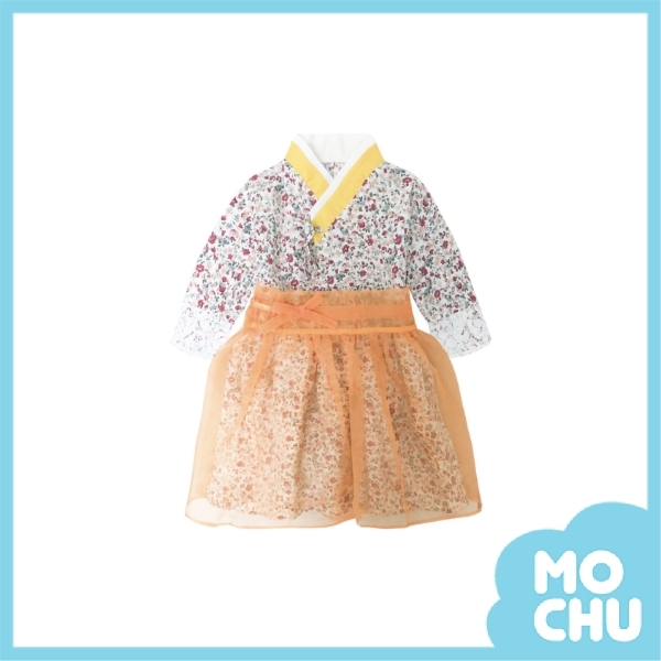 紅色花瓣韓服洋裝(四色)