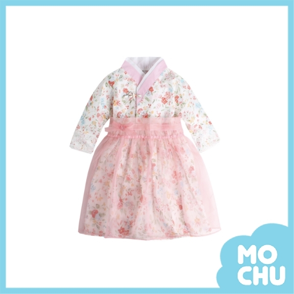 繽紛玫瑰花粉色韓服洋裝(兩色)