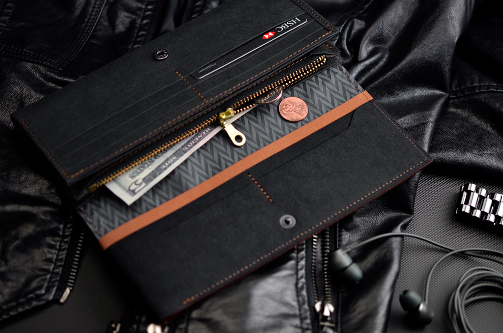 SIPPING CREATIVE,長夾咖啡黑內部隔層